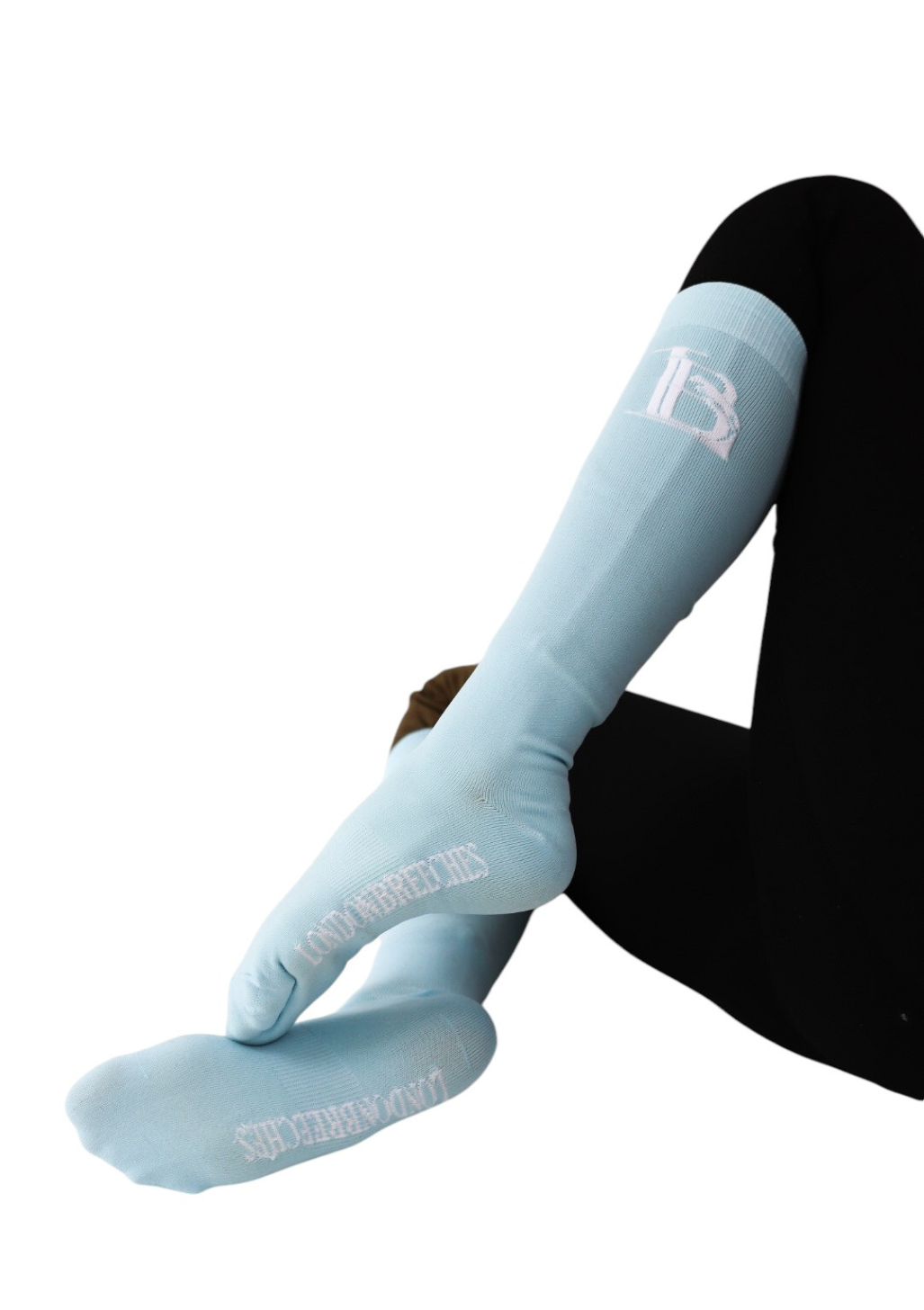 LB Logo Riding Socks | Baby Blue
